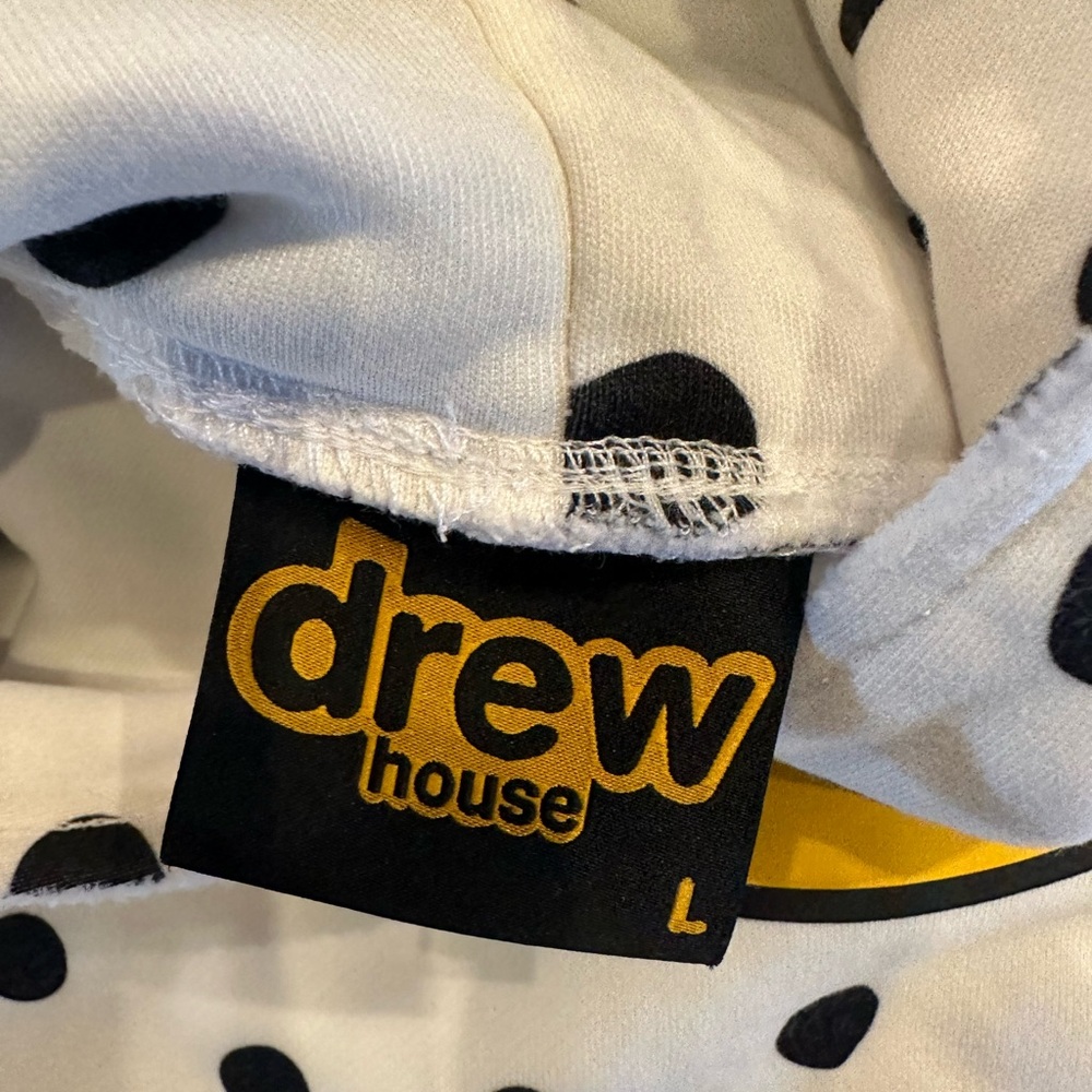 DREW HOUSE MASCOT DECONSTRUCTED HOODIE POLKA DOT. Size Large